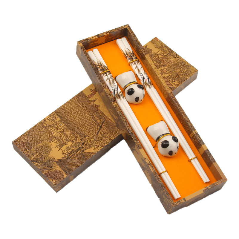Ceramic Chopsticks Gift Box Chinese Style Gift Travel Commemorative Set Attraction Panda Cultural Creative National Trend Chinese Retro - Image 5