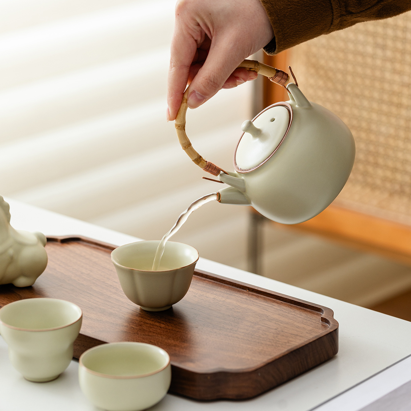 Forbidden City Cultural and Creative Products National Trend Ru Porcelain Tea Set Corporate Company Annual Meeting Business Souvenir Gift for Leaders and Employees - Image 2
