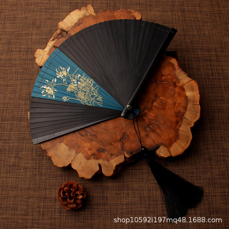 All-Bamboo Ancient Style Folding Fan Chinese Style Han Dynasty Photo Taking Summer Daily Use Cooling Dance Dragonfly Mini Folding Wholesale - Image 2