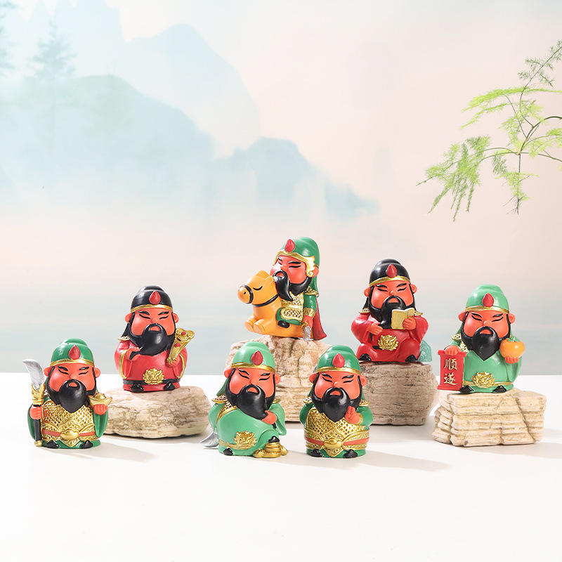Authentic Guan Gong Blind Box Hand-Made Ornaments, God of Wealth Decorative Resin Small Ornaments, Martial Saint Peripheral Cultural and Creative Souvenirs and Gifts