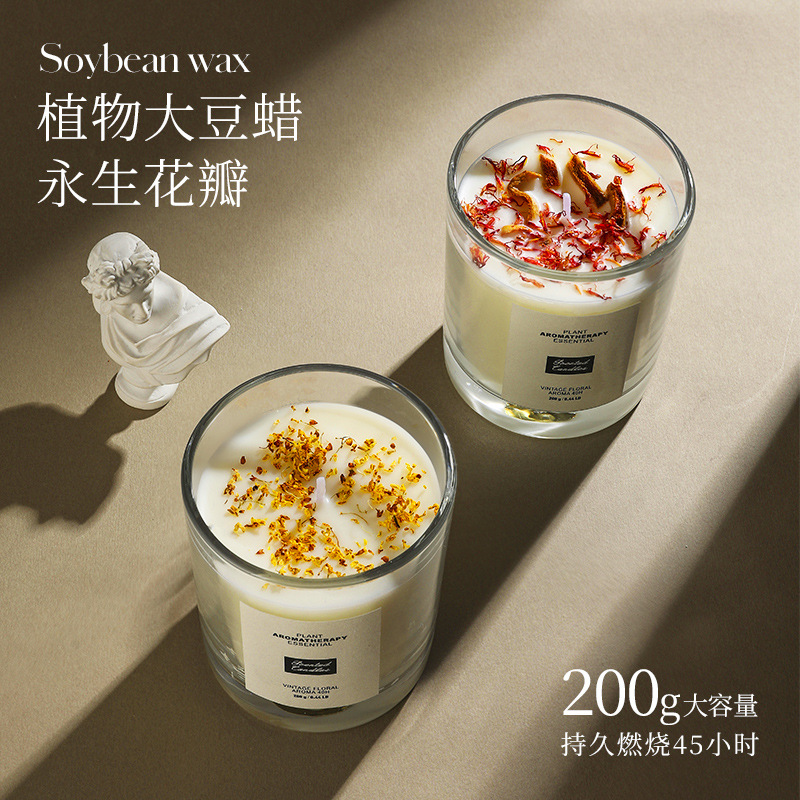 Aromatherapy Candles with a Long-Lasting Scent for Indoor Use, Made from Soy Wax and Dried Flowers, Suitable for Weddings and Birthdays, Wholesale and Custom-Made - Image 3