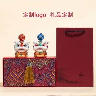 Creative Foshan Lion Dance Cultural and Creative Gift Set for Business Events, Annual Meetings, Customer Gifts, Birthday Gifts