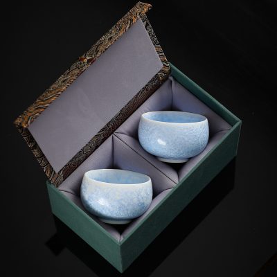 High-Temperature Kiln Ice Crystal Glaze Master Cup Tea Cup Tea Set Gift Company Anniversary Store Celebration Event Souvenir Logo