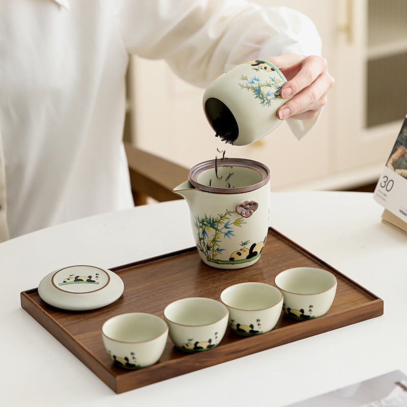 Forbidden City National Trend Cultural and Creative Tea Set Gift Box Light Luxury High-End Ru Porcelain Quick Cup Practical Business Gift Souvenir - Image 3