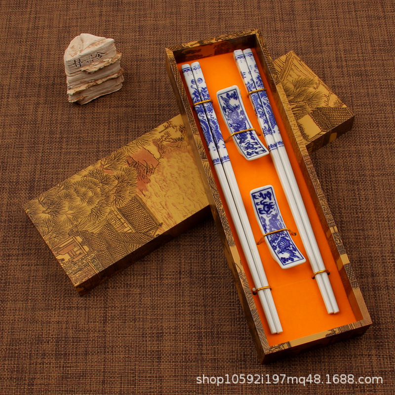 Ceramic Chopsticks Gift Box Chinese Style Gift Travel Commemorative Set Attraction Panda Cultural Creative National Trend Chinese Retro - Image 2