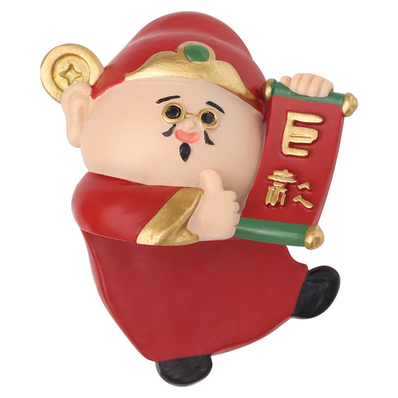 Chinese-Style Happy Little Fairy Screen Ornaments, Buddhist-Style God of Wealth and God of Exam Success Resin Decorative Small Ornaments, Car Dashboard Decorations - Image 5