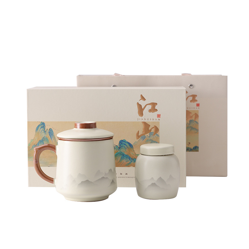 New Style Ru Kiln Ceramic Office Mugs, Company Annual Meeting Business Gifts, Corporate Opening Gifts for Clients and Employees - Image 5