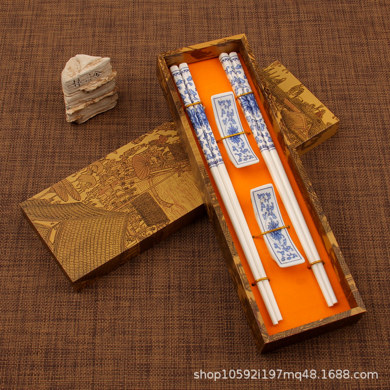 Ceramic Chopsticks Gift Box Chinese Style Gift Travel Commemorative Set Attraction Panda Cultural Creative National Trend Chinese Retro - Image 3