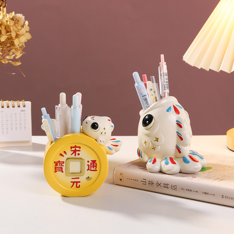 Minnan Cultural and Creative Water-Dropping Beast Resin Pen Holder Ornament Desktop Decoration Qanzhou Tourist Attraction Souvenir Gift - Image 2