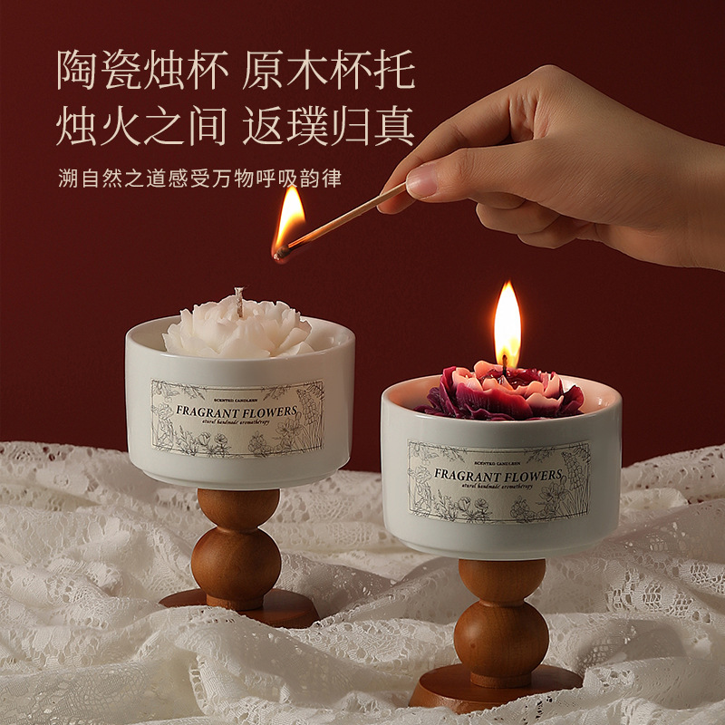 Aromatherapy Candles, High-End Ceramic Cups, Long-Lasting Indoor Fragrance, Valentine's Day Gifts, Wedding and Birthday Souvenirs, Wholesale