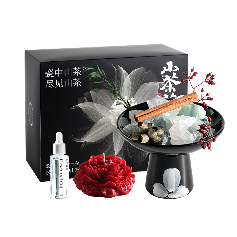Yafeng Camellia Scented Candle Creative Gift Set Souvenir Atmosphere Ornament Fireless Aromatherapy Essential Oil Crystal - Image 5