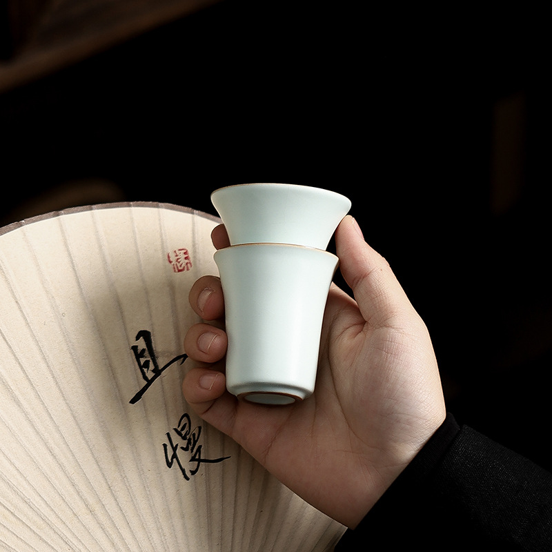 Chinese Trendy Cultural and Creative Tianqing Ru Kiln Kung Fu Tea Set Ceramic Master Cup High-End Tea Cup Tea Bowl Souvenir - Image 4
