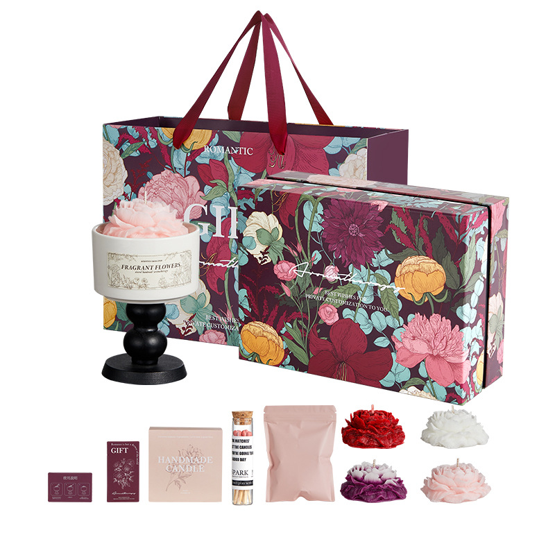 Elegant Floral Story New Mother's Day Opening Aromatherapy Candle Gift Box for Women's Birthday and High-End Wedding Favors - Image 5
