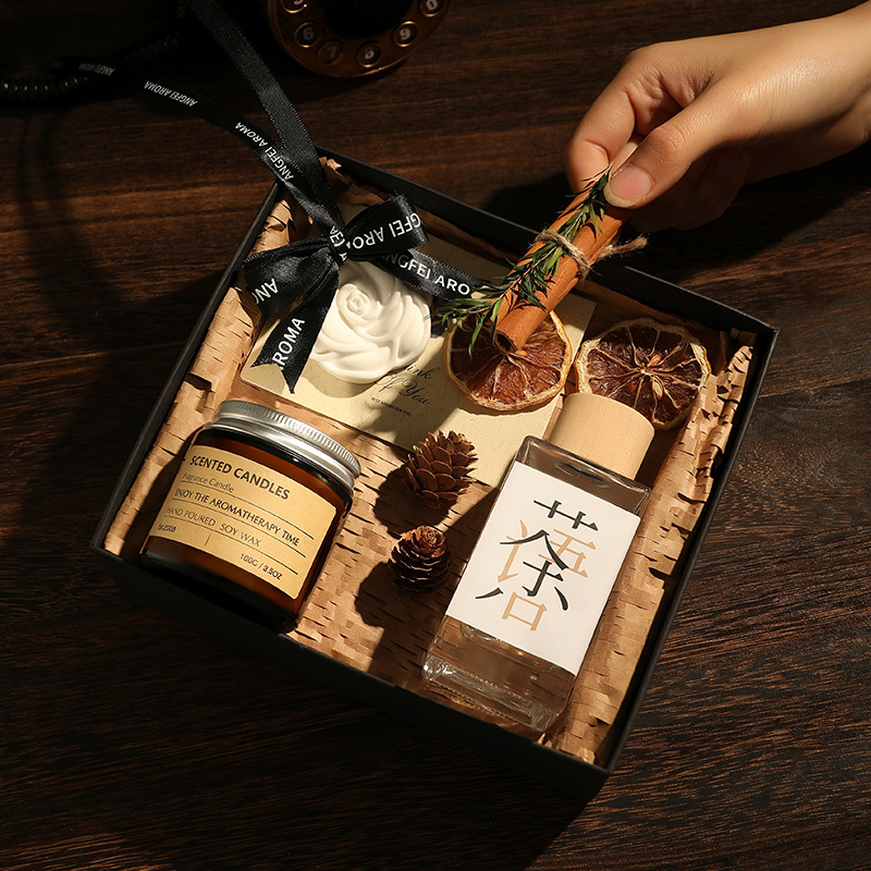 Aromatherapy Essential Oil Gift Box, Bedroom High-End Scented Candle Set, Long-Lasting Gypsum Hanging Diffuser Stone Ornament Wholesale - Image 2