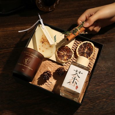 Fireless Aromatherapy Gift Box with Long-Lasting Essential Oils, High-End Bedroom Wax Tablets, Rattan Fragrance, Souvenir Gift Set, Wholesale