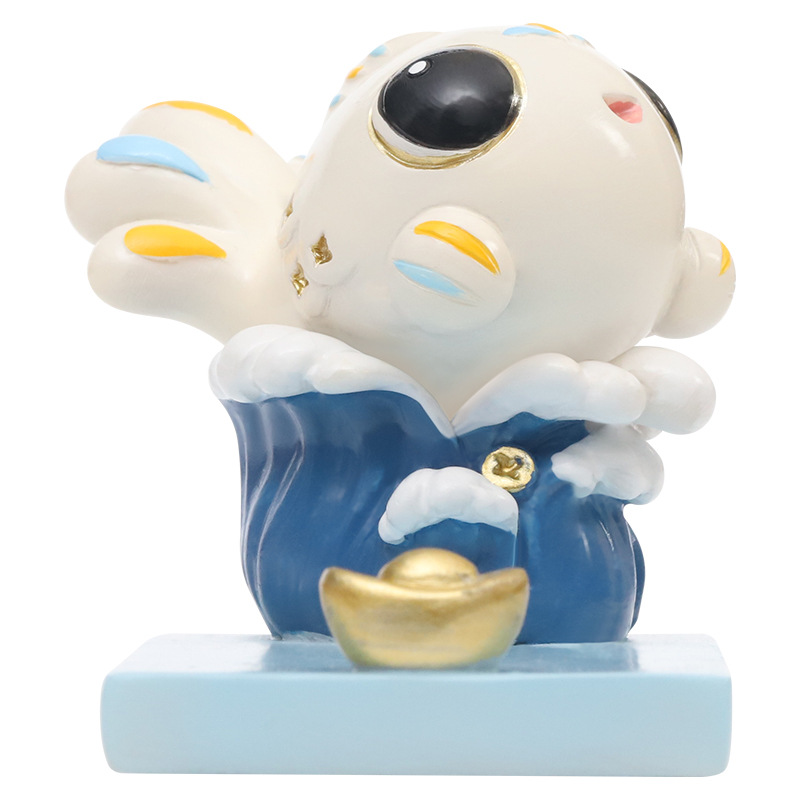 Quanzhou Cultural and Creative Dizi Water Beast Phone Stand Desktop Decoration Resin Small Ornament Gift - Image 5