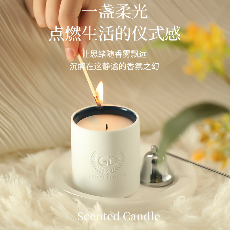 Aromatherapy Candles with Osmanthus Scent, Ceramic, for Home Use in the Bedroom, Long-Lasting Fragrance, Hidden Poetry in the Scent, Birthday Gift, Souvenir, Niche High-End - Image 4
