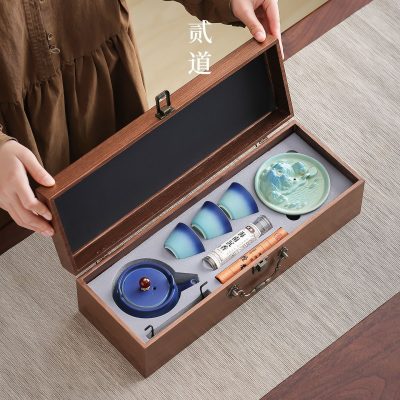 Guochao Forbidden City Cultural and Creative Tea Set Gift Set, Practical Corporate Business Gift for Clients, Can Be Printed with Logo