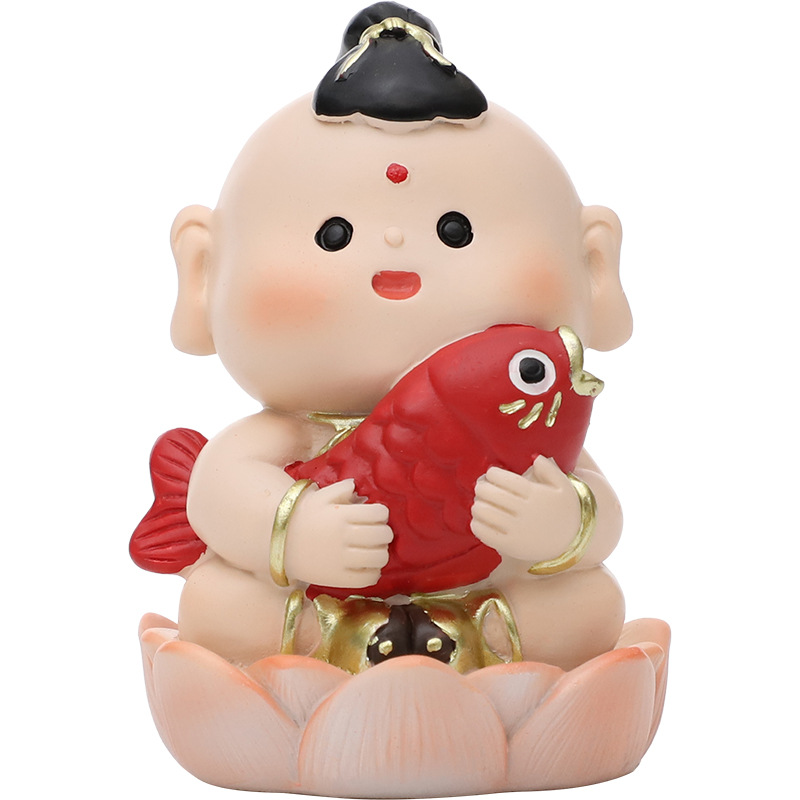 Cute sweet boy resin small decoration home office desktop decoration car national fashion doll decoration - Image 5