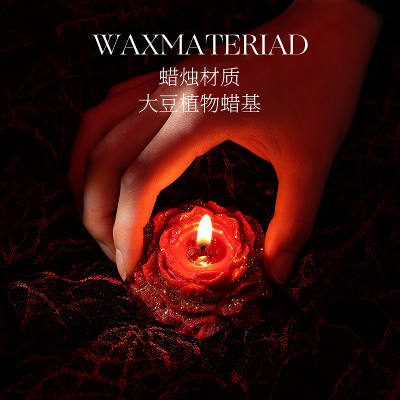 Hot Selling Low Temperature Candle Gold-plated Rose Peony Candle Drop Wax Aromatherapy Aromatherapy Candle Handmade Emotional Aromatherapy Candle - Image 2