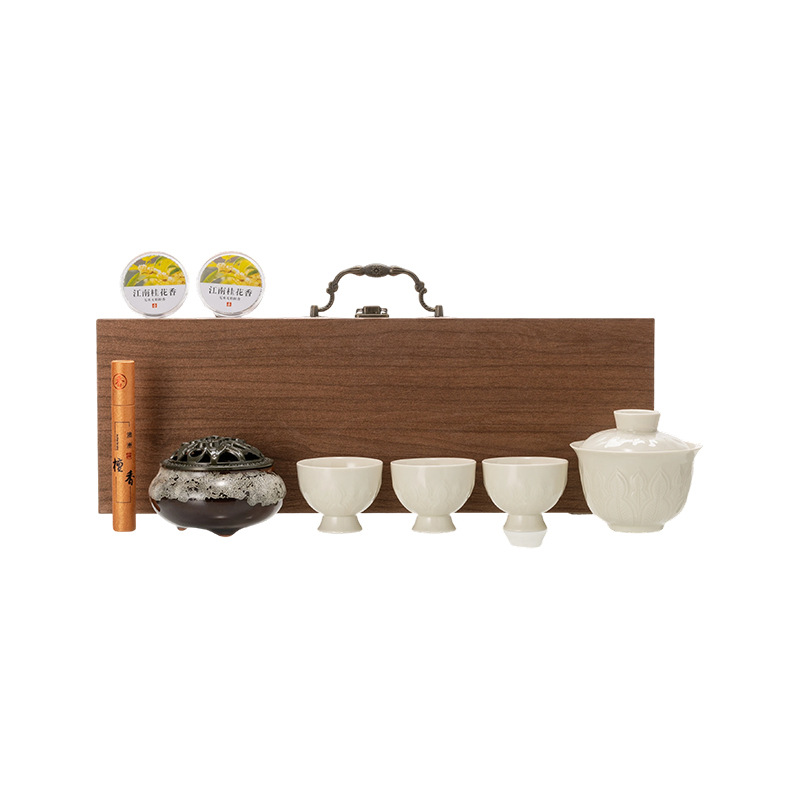 Guochao Forbidden City Cultural and Creative Embossed Tea Set Gift Set for Clients and Elders, Practical Business Corporate Gift - Image 5