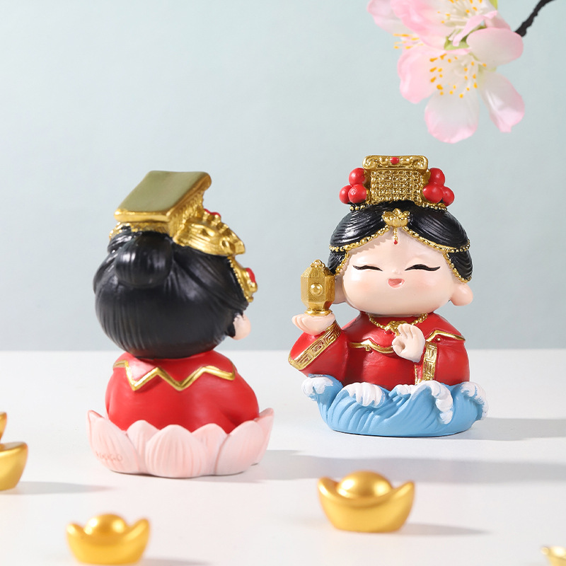 Authentic Mazu Goddess Resin Figurine Small Ornament Cultural and Creative Crafts Decorative Piece Souvenir Gift - Image 2