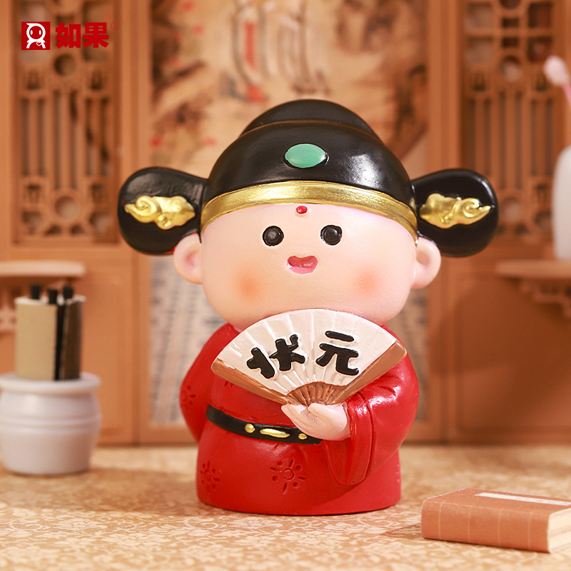 Ancient Style Little Champion Resin Ornament Student Desktop Decoration Exam Inspirational Small Ornament High School Entrance Exam Gift - Image 2
