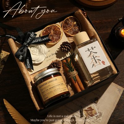 Aromatherapy Essential Oil Gift Box, Bedroom High-End Scented Candle Set, Long-Lasting Gypsum Hanging Diffuser Stone Ornament Wholesale