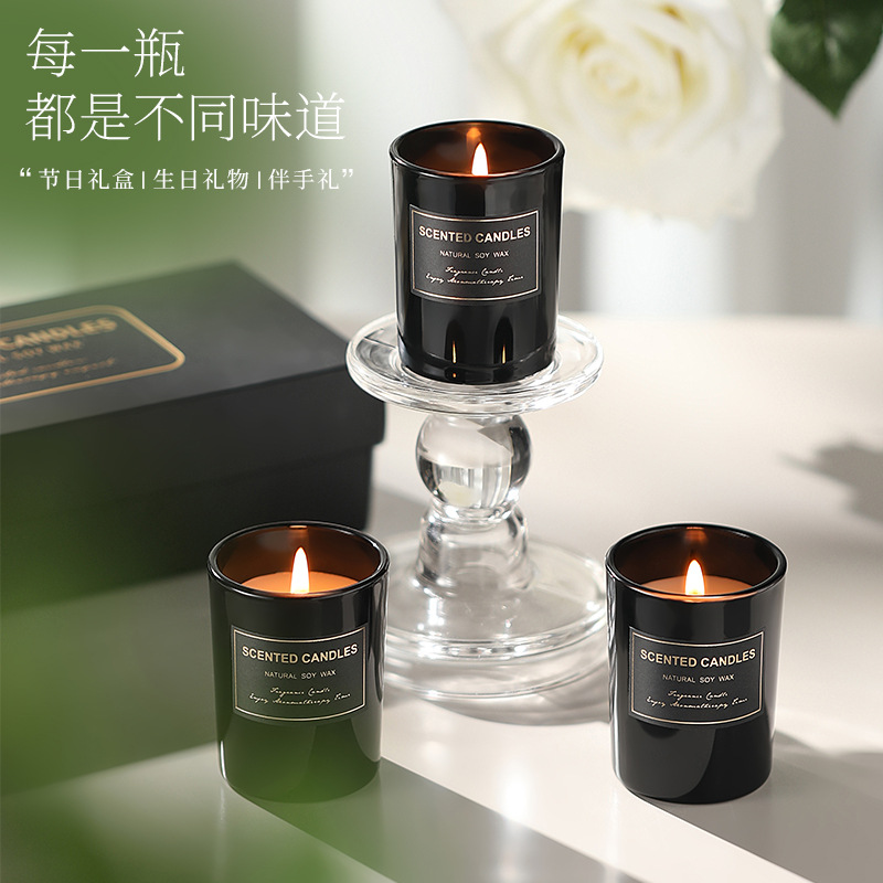 Aromatherapy Candles, Three-Pack Gift Box, High-End Soy Wax, Long-Lasting Indoor Fragrance, Wedding and Birthday Souvenir Ornaments - Image 2