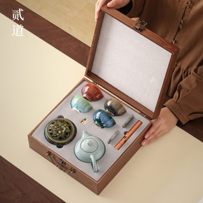 Four Seasons Tea Cup Tea Set, Forbidden City Cultural and Creative Gifts, Business Practical Souvenirs, Birthday Gifts for Elders and Parents