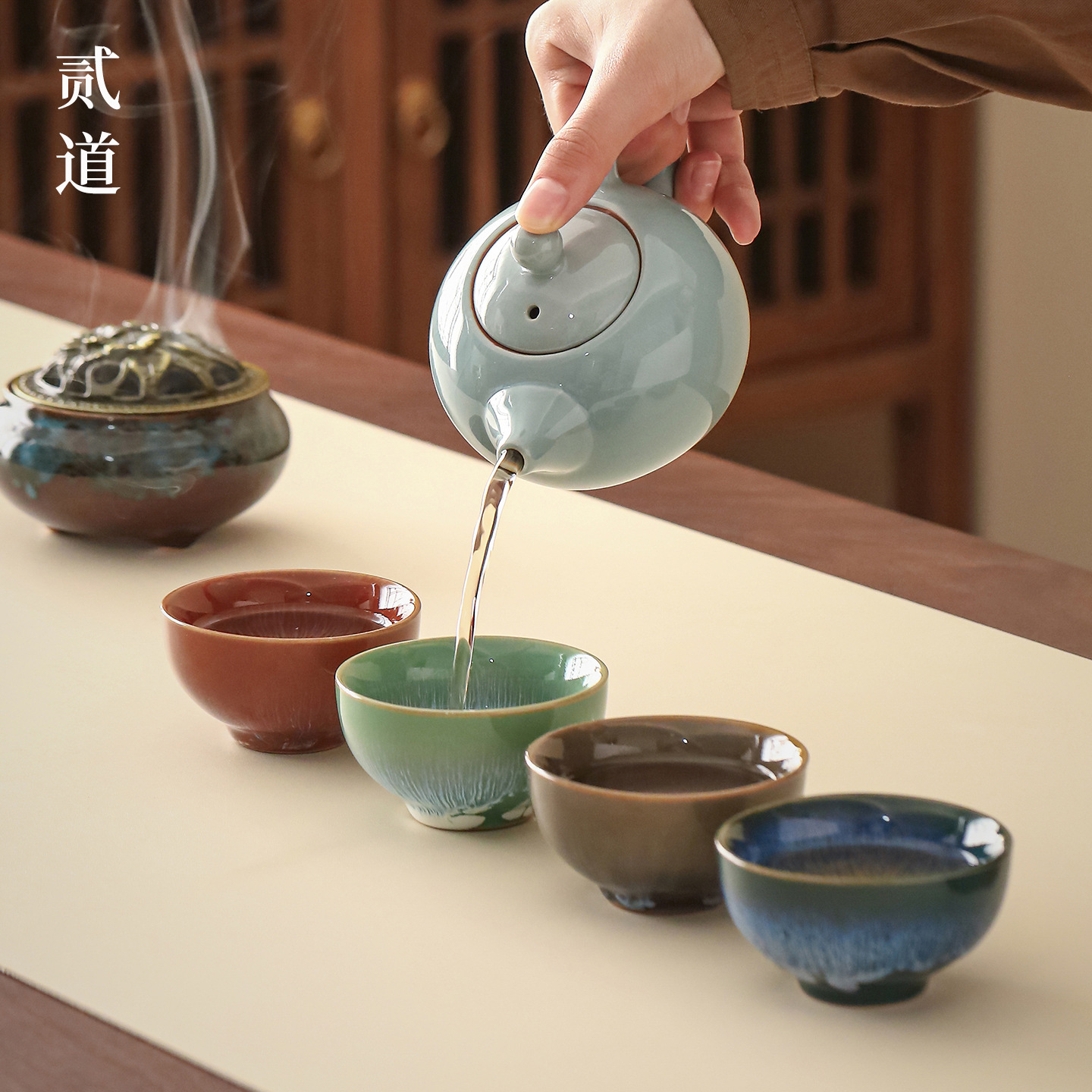 Four Seasons Tea Cup Tea Set, Forbidden City Cultural and Creative Gifts, Business Practical Souvenirs, Birthday Gifts for Elders and Parents - Image 3
