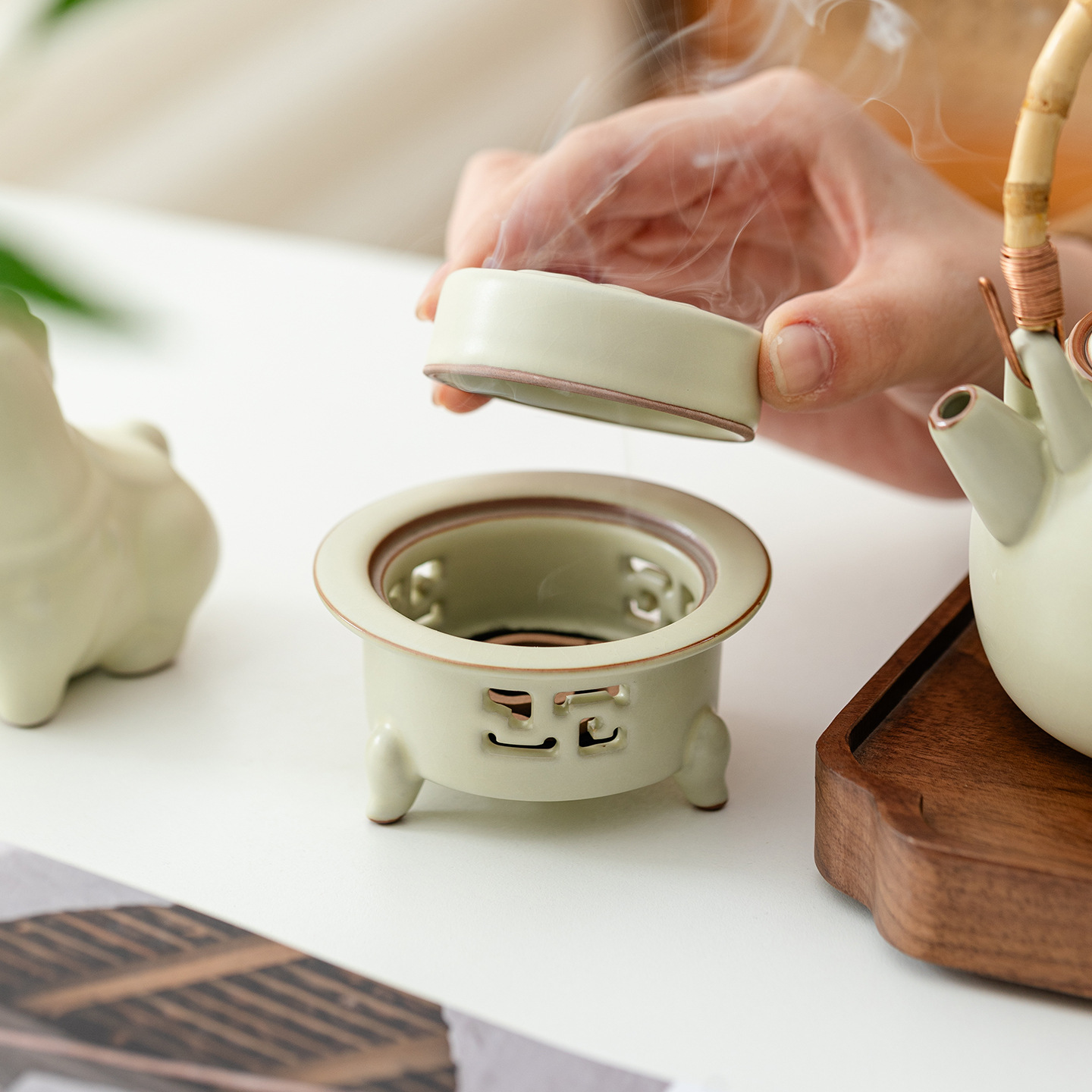 Forbidden City Cultural and Creative Products National Trend Ru Porcelain Tea Set Corporate Company Annual Meeting Business Souvenir Gift for Leaders and Employees - Image 3
