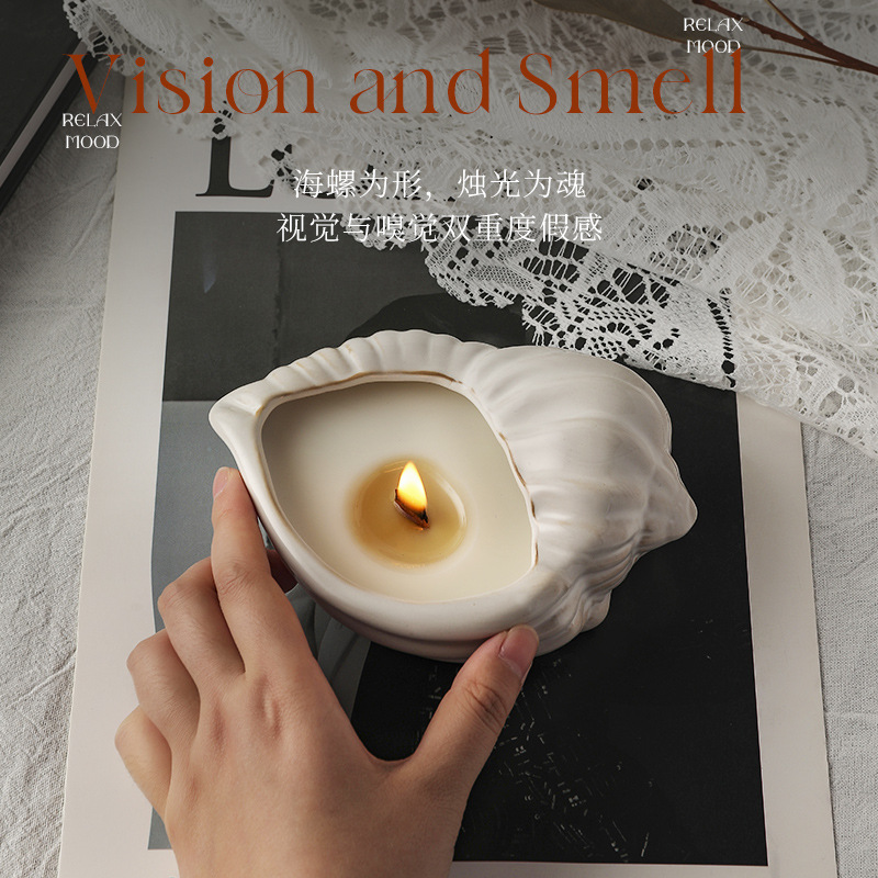 Conch-Shaped Scented Candles with Long-Lasting Ambiance, High Aesthetic Value, Soy Wax Fragrance, Birthday Gift Decorations, Wholesale Customization - Image 2