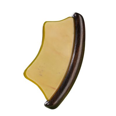 Ebony wood and natural horn Gua Sha board product view