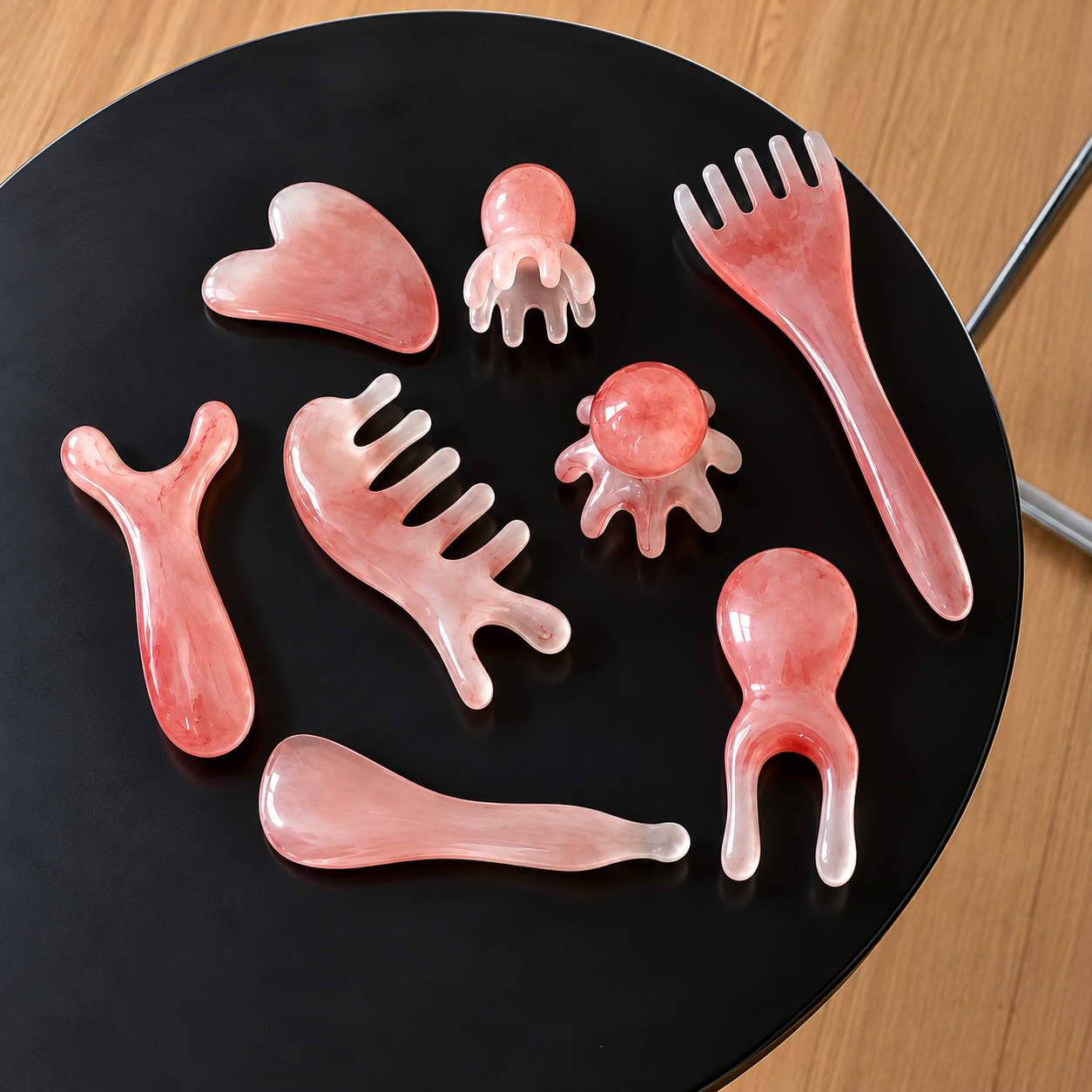 Pink Resin Meridian Massage Brush - Image 2