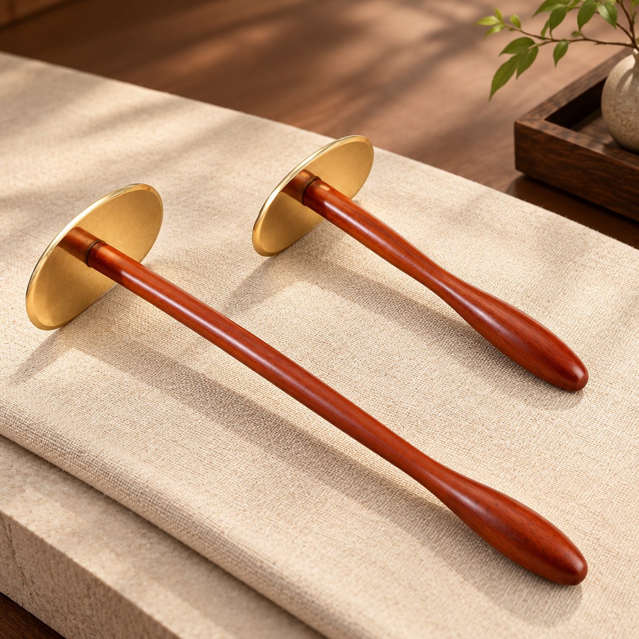 Brass Long-Handle Tai Chi Gua Sha Board - Image 2