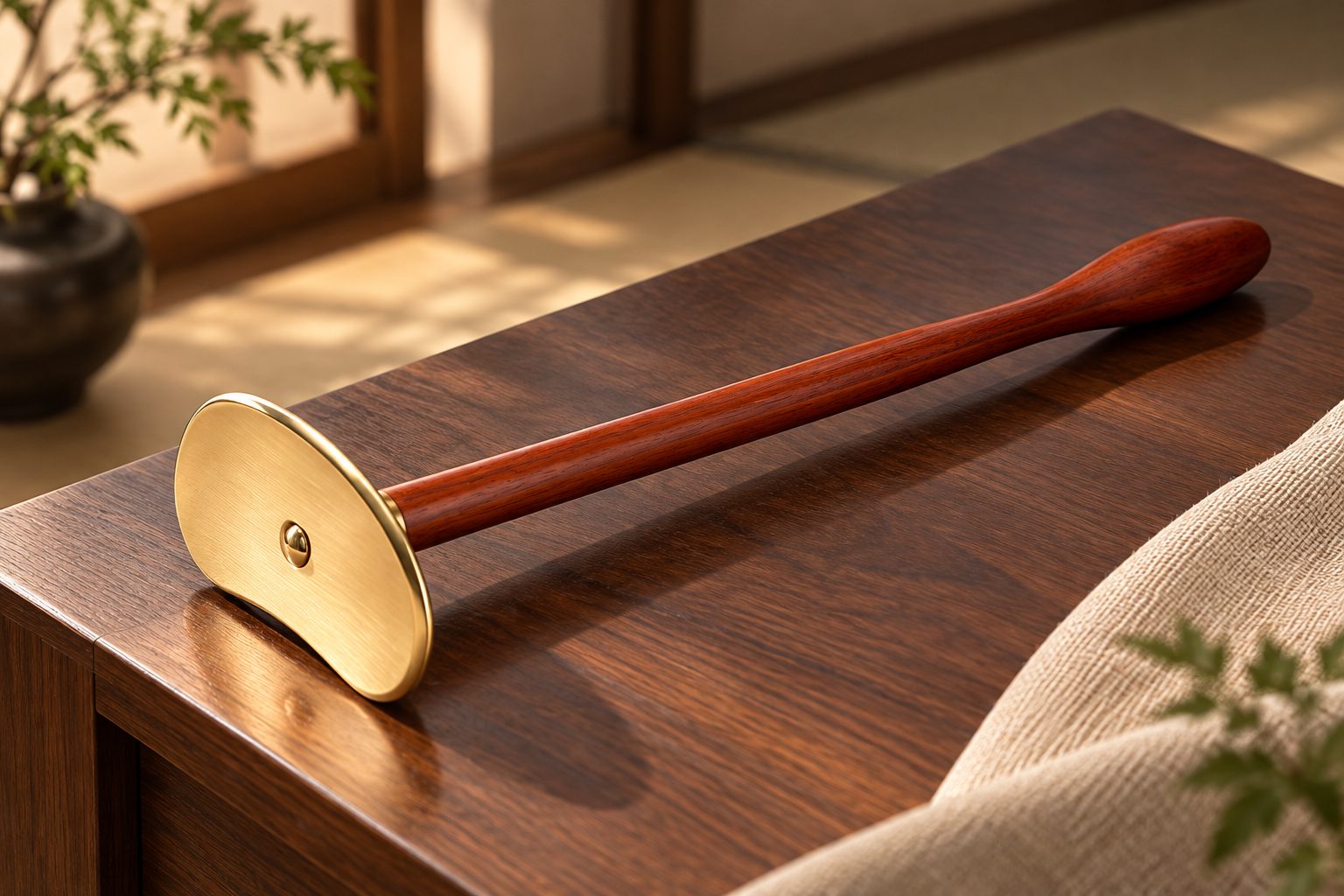 Brass Long-Handle Tai Chi Gua Sha Board - Image 4