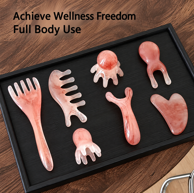 Pink Resin Meridian Massage Brush - Image 4