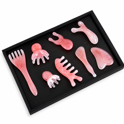 Pink Resin Meridian Massage Brush