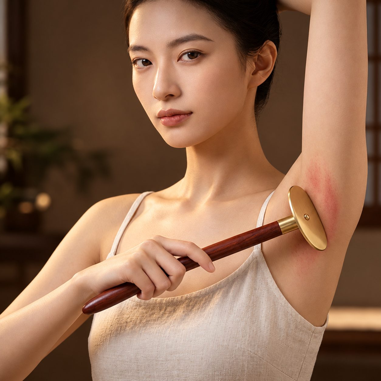 Brass Long-Handle Tai Chi Gua Sha Board - Image 3